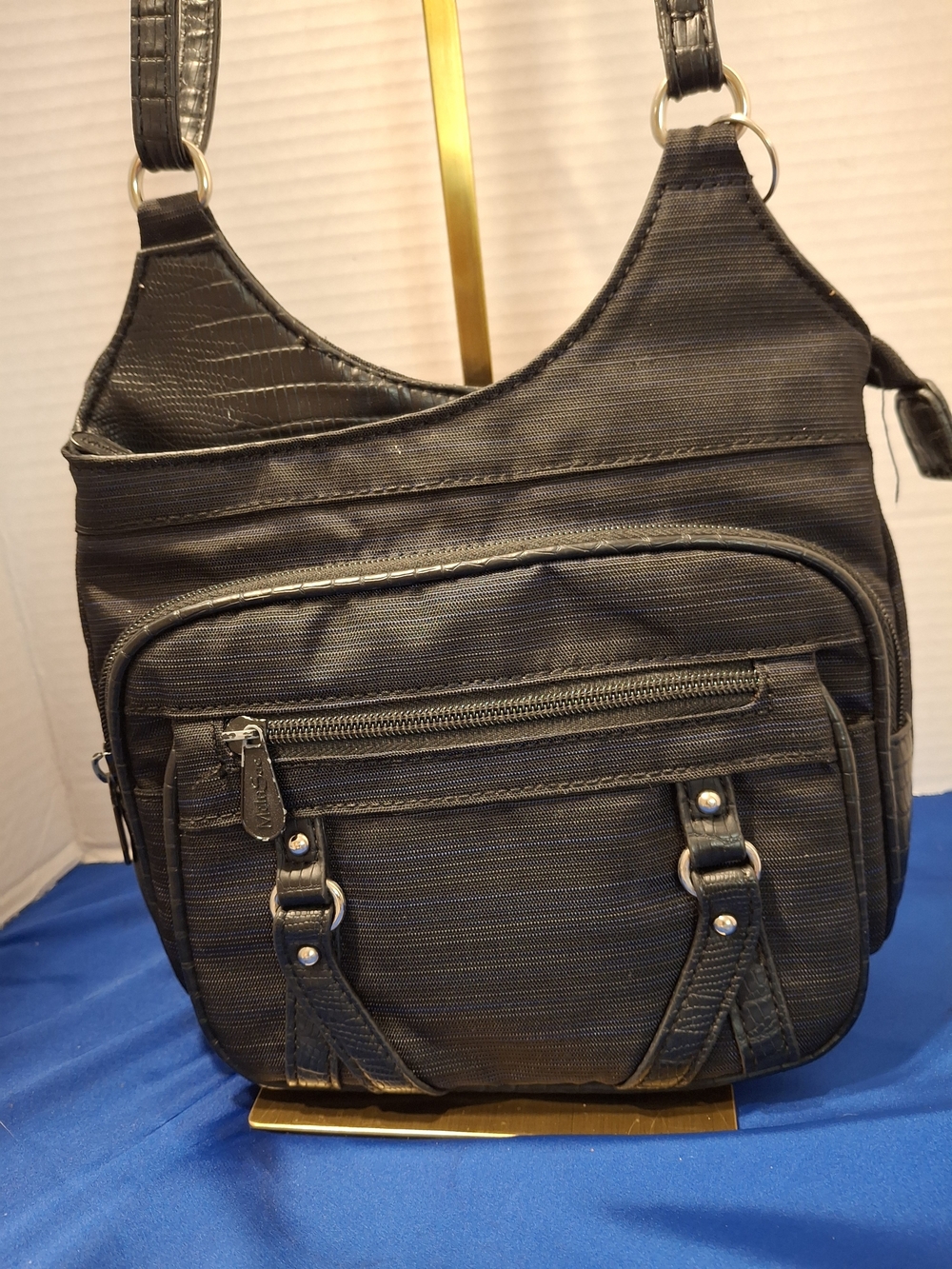 Multisac Blue and Black Crossbody Shoulder Bag - Stylish Everyday Carry